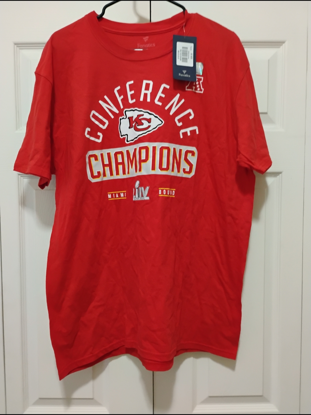 Fanatics Kansas City Chiefs Red 'Conference Champions' Graphic Tee XL NWT